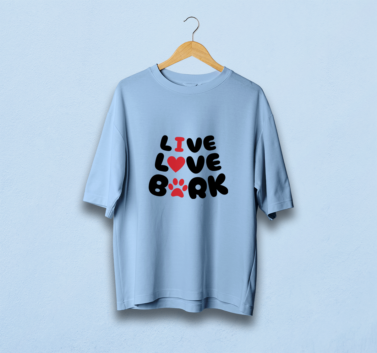Live Love Bark Oversized T-Shirt