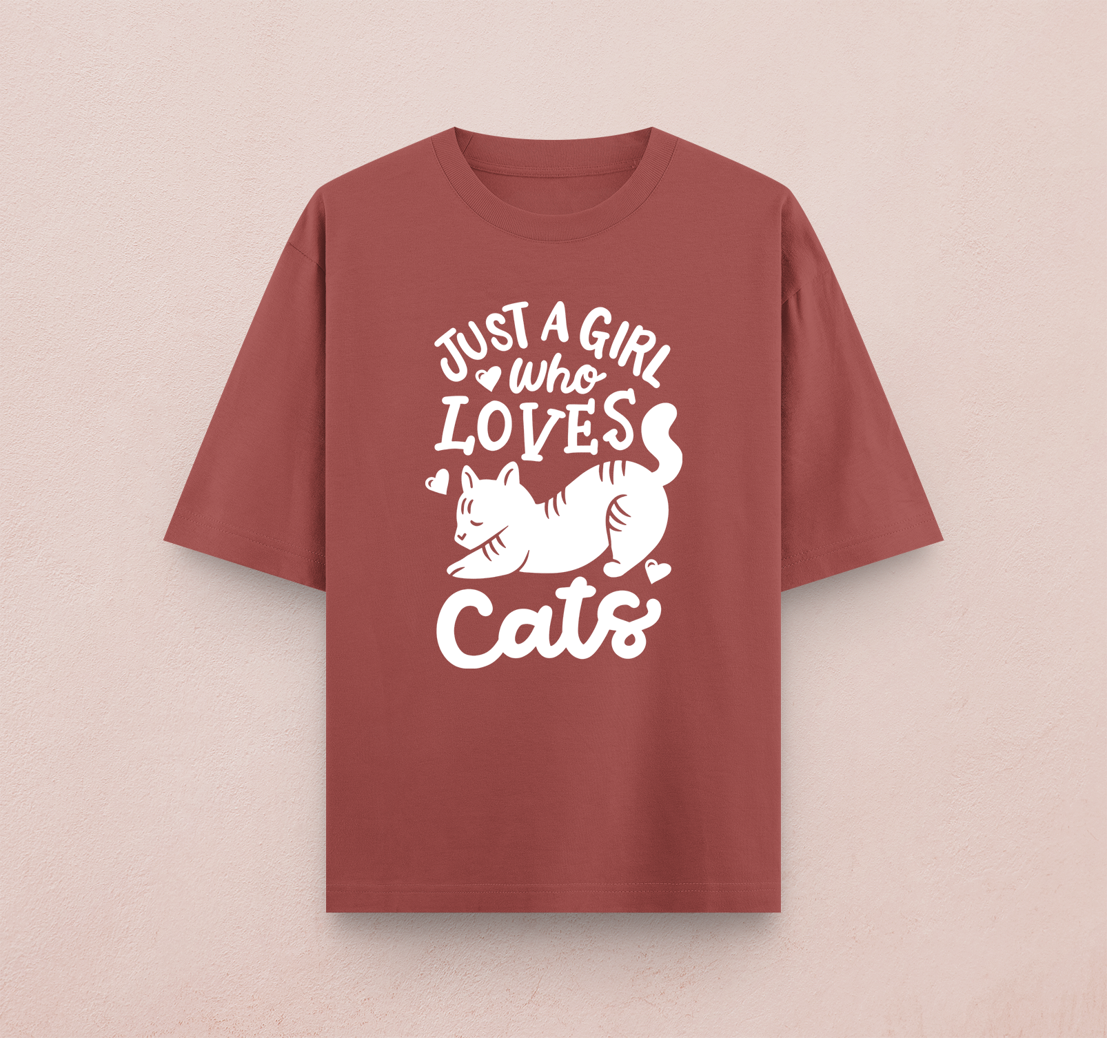 Just A Girl Who Love Cats Oversized T-Shirt