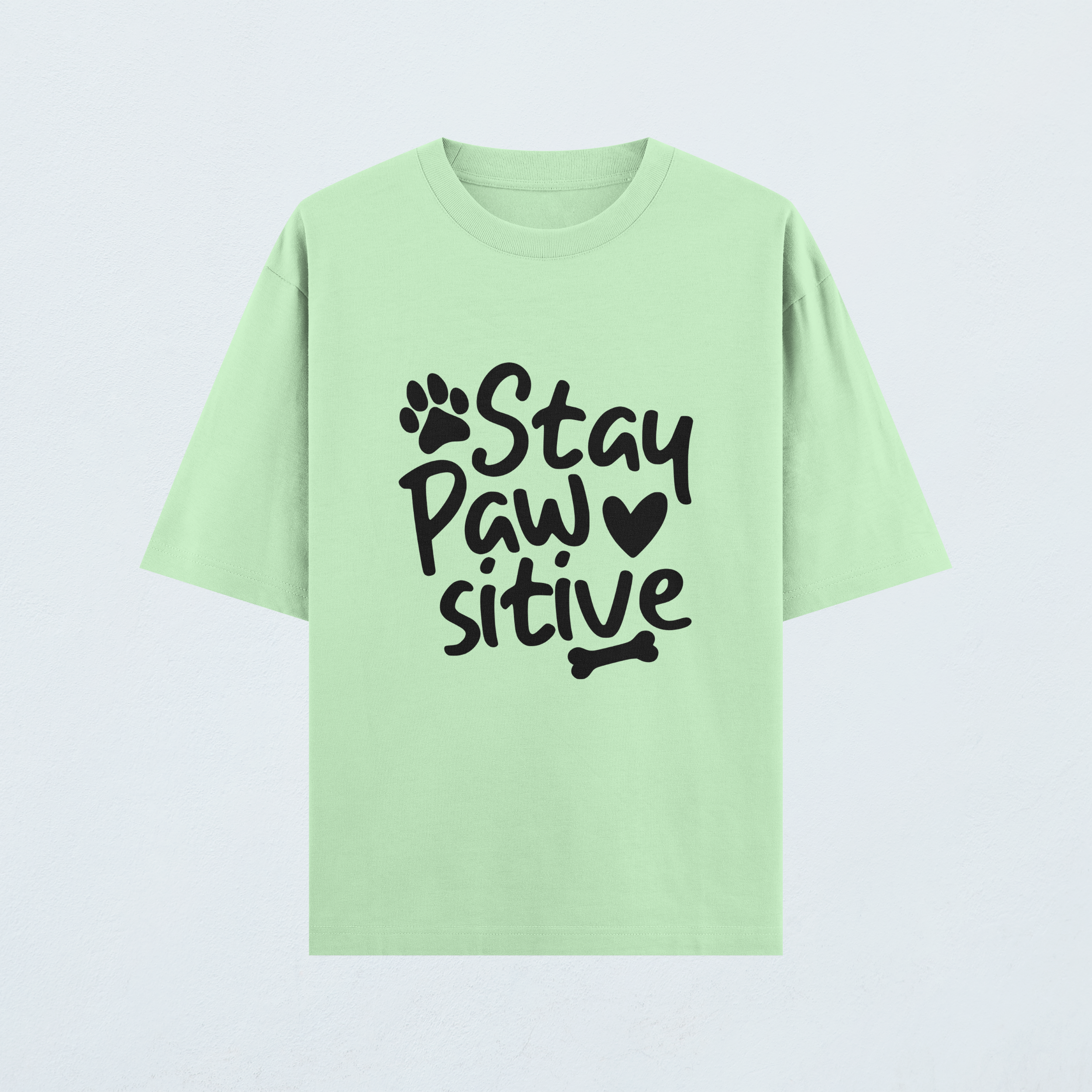 Stay Pawsitive Terry Oversized T-Shirt