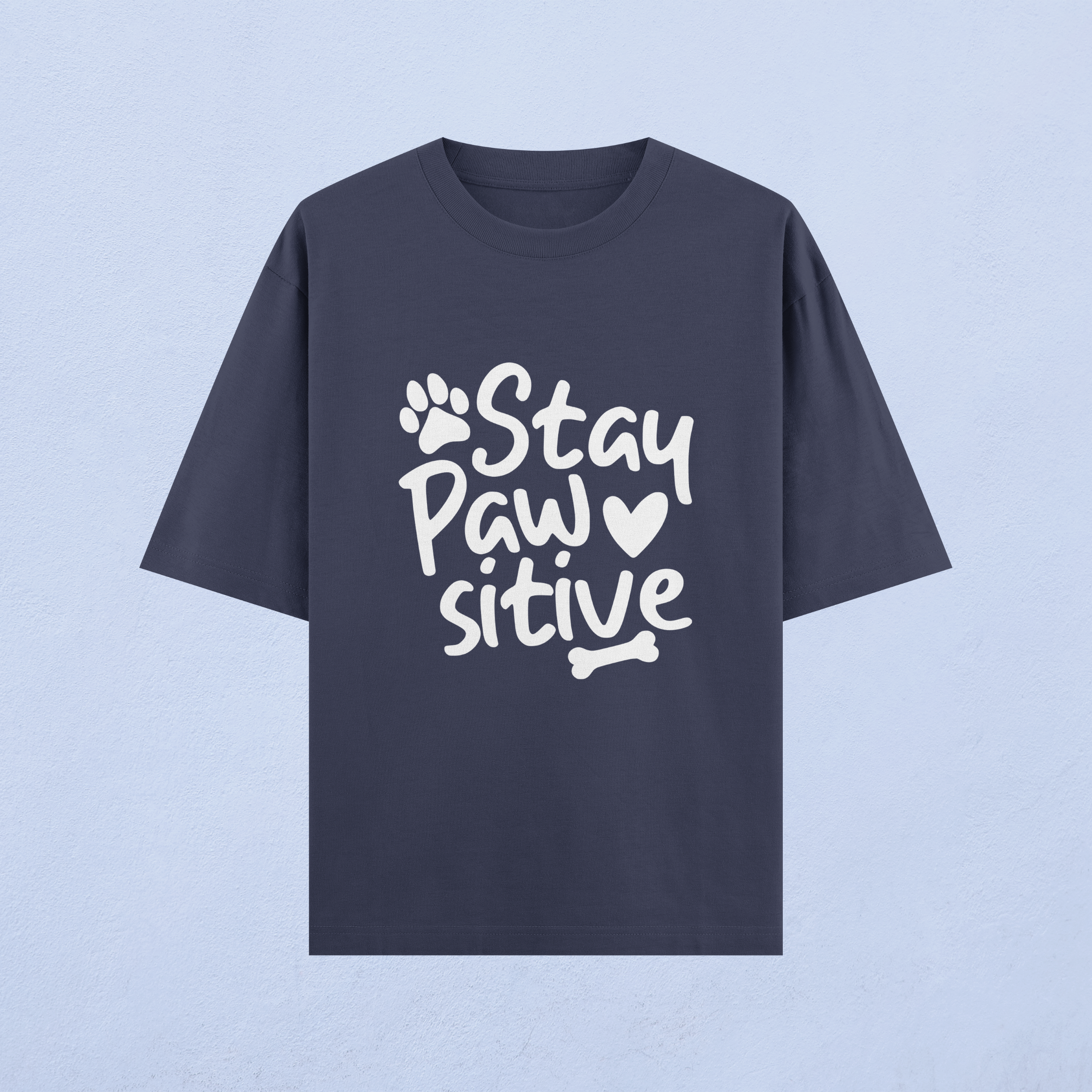 Stay Pawsitive Terry Oversized T-Shirt