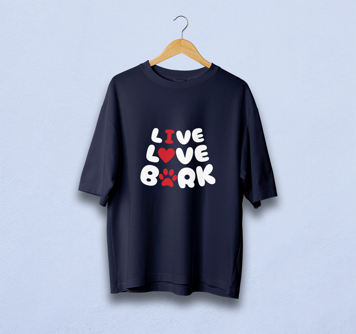 Live Love Bark Oversized T-Shirt