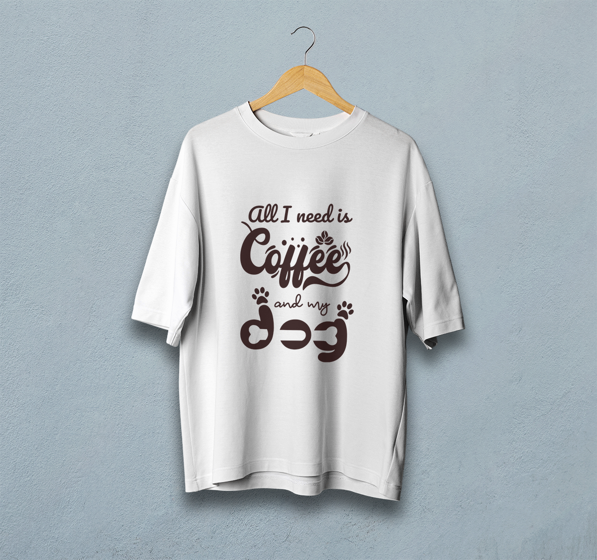 Coffee And My Dogs Oversized T-Shirt