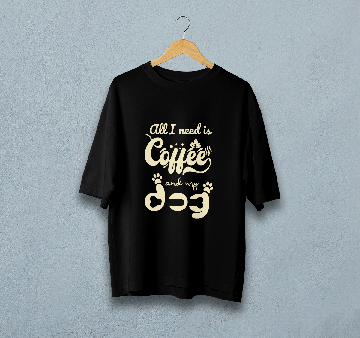 Coffee And My Dogs Oversized T-Shirt