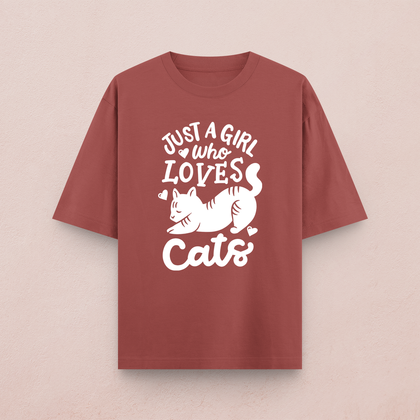 Just A Girl Who Love Cats Oversized T-Shirt