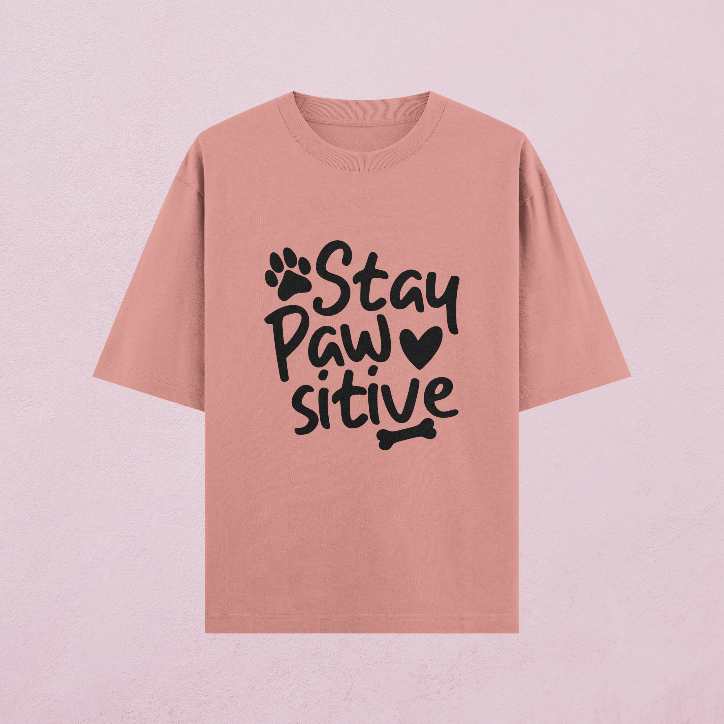 Stay Pawsitive Terry Oversized T-Shirt