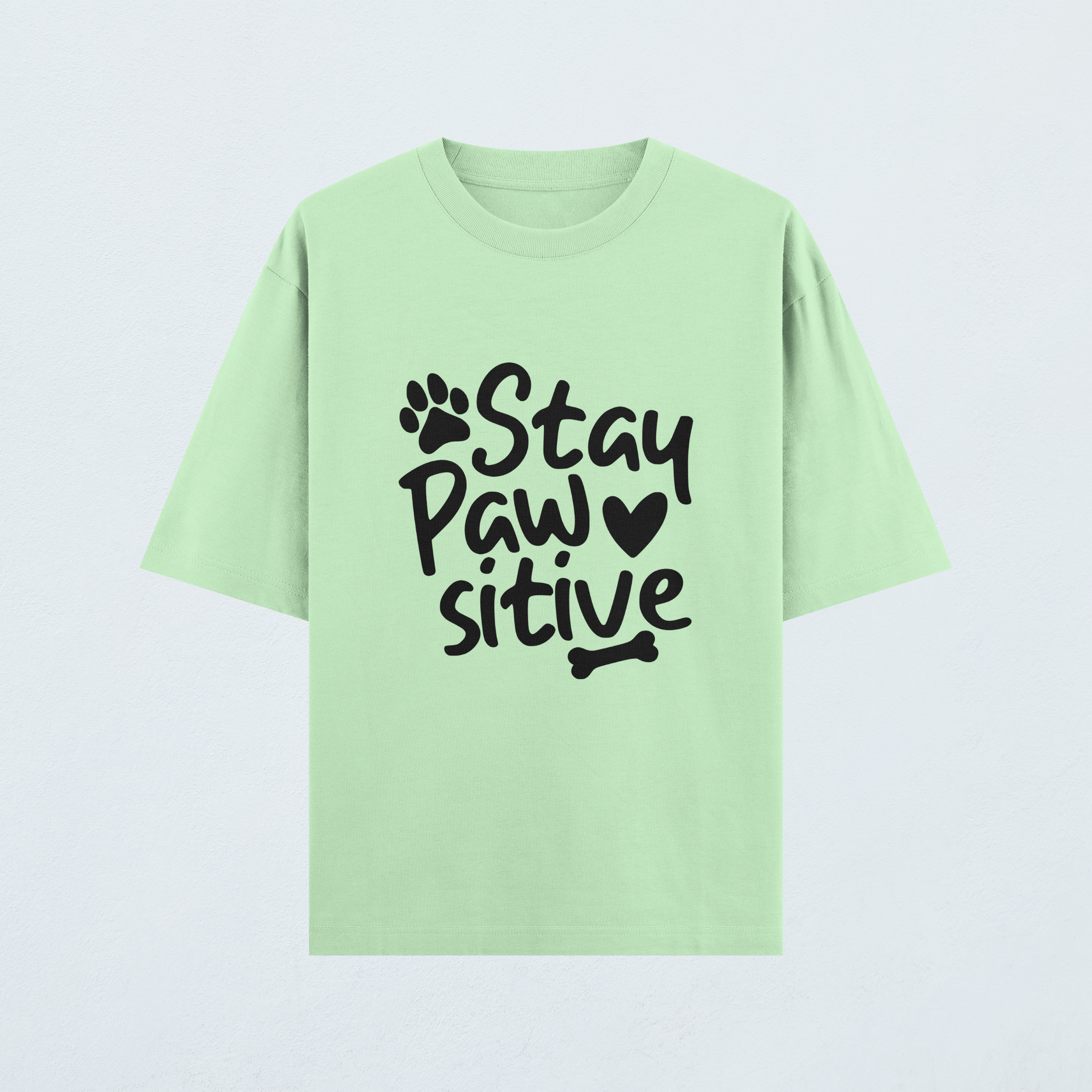 Stay Pawsitive Terry Oversized T-Shirt