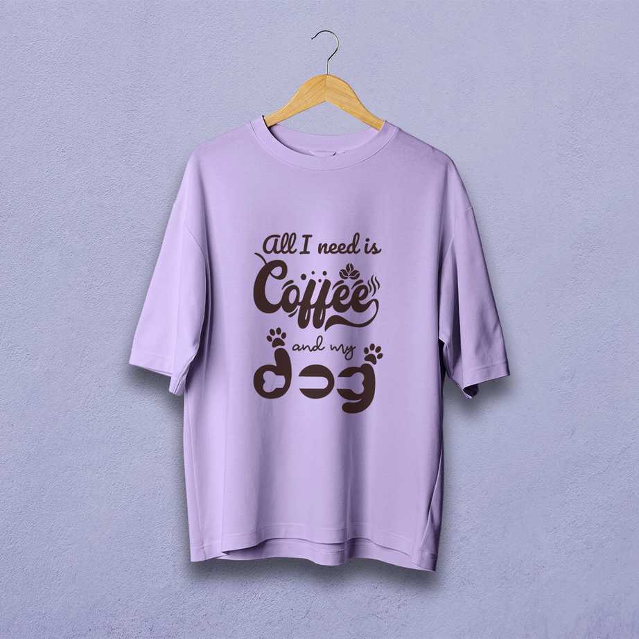 Coffee And My Dogs Oversized T-Shirt