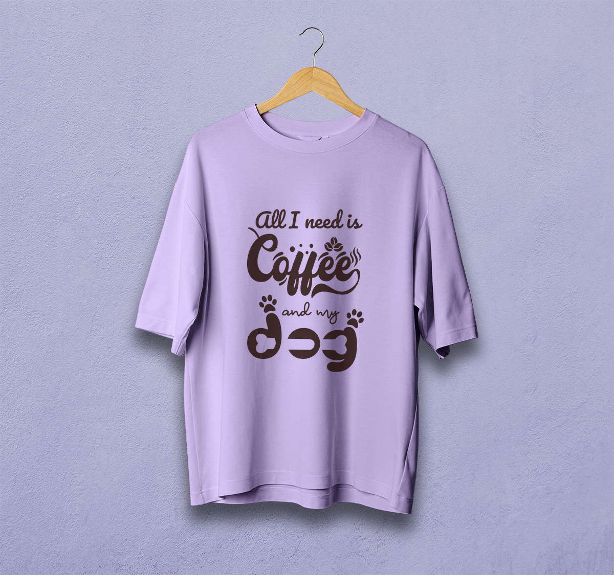 Coffee And My Dogs Oversized T-Shirt