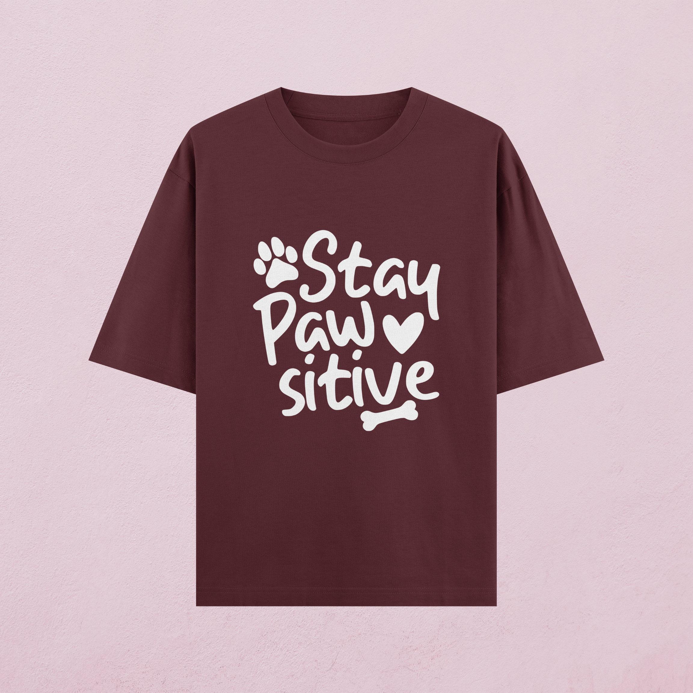 Stay Pawsitive Terry Oversized T-Shirt