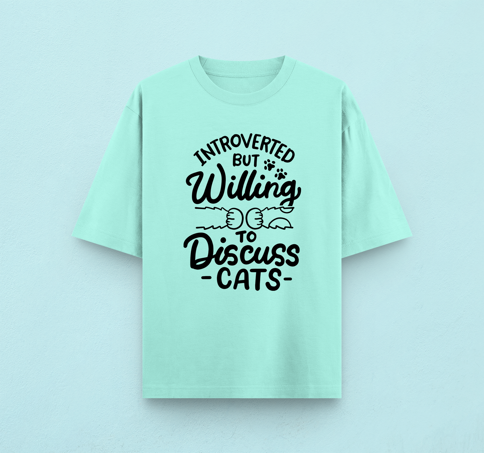 Willing To Discuss Cats Oversized T-Shirt