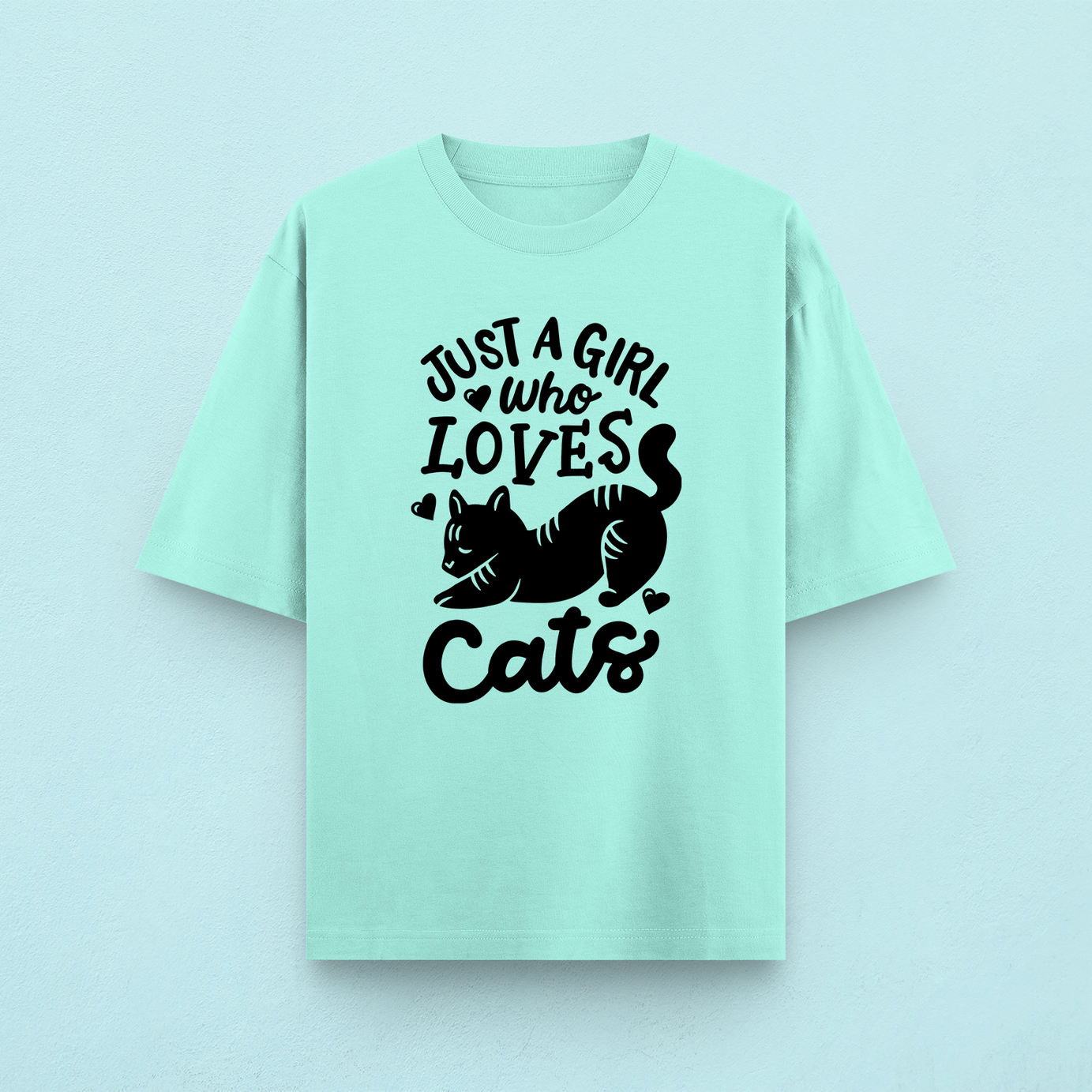 Just A Girl Who Love Cats Oversized T-Shirt