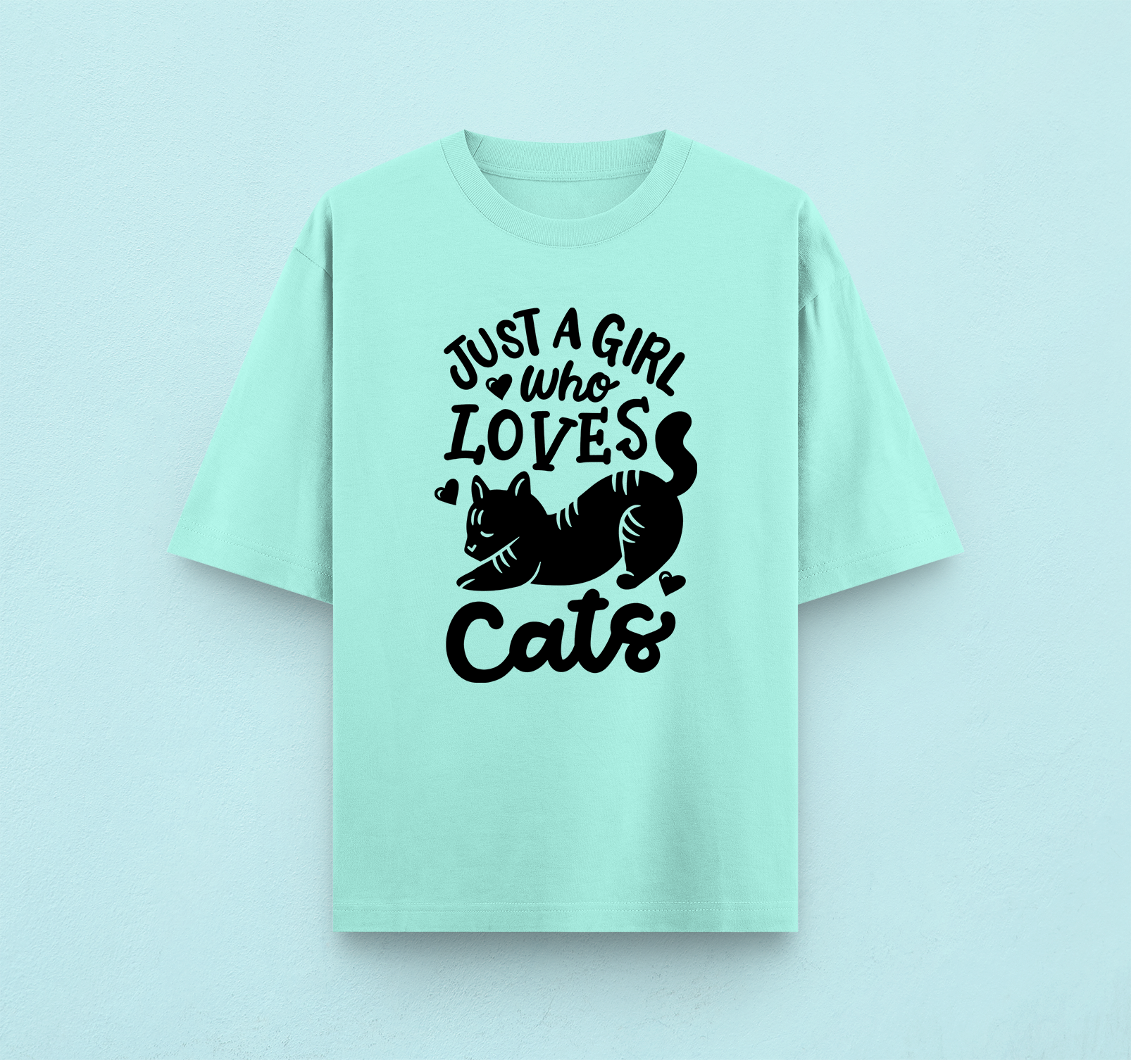 Just A Girl Who Love Cats Oversized T-Shirt
