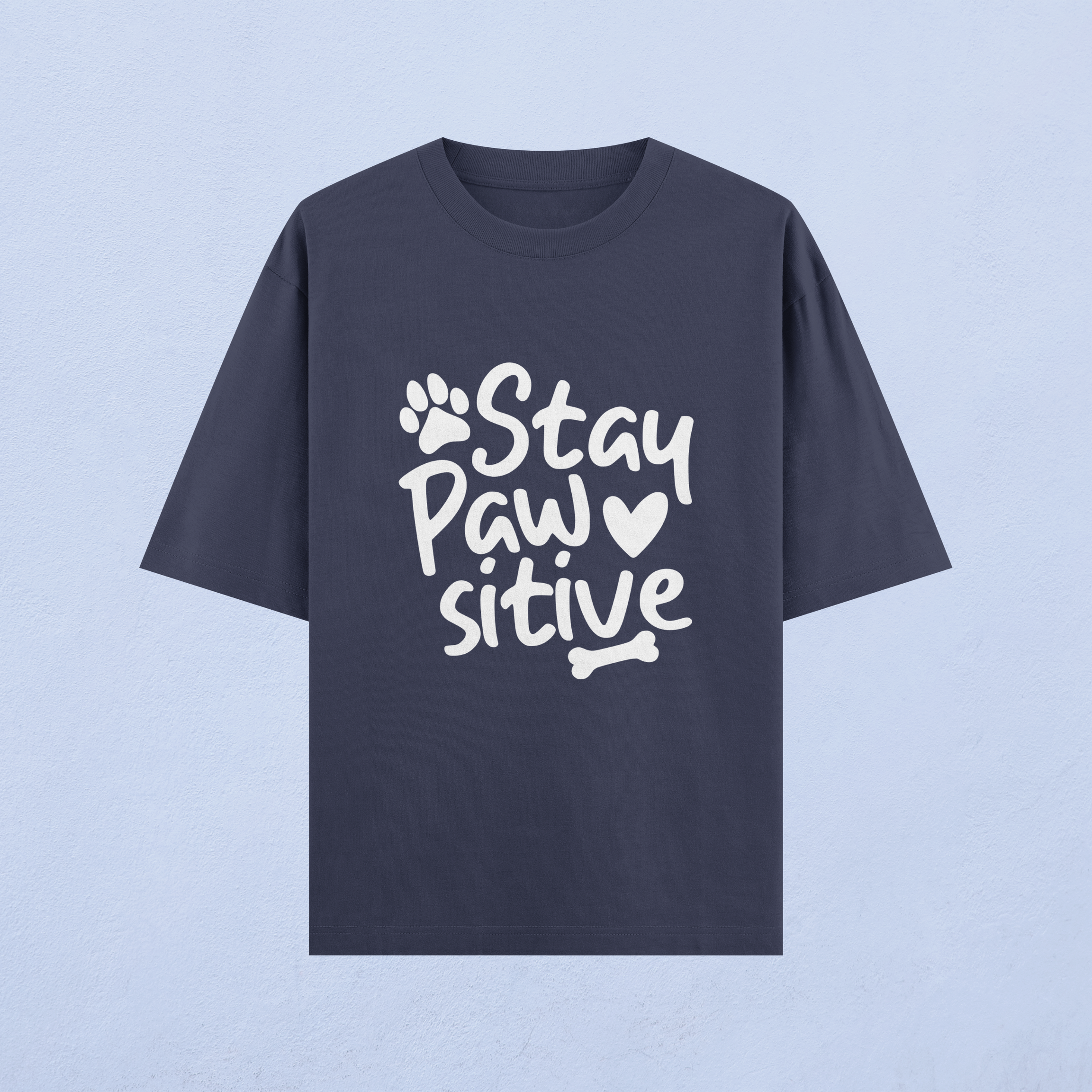 Stay Pawsitive Terry Oversized T-Shirt