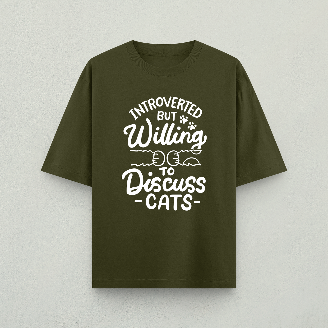 Willing To Discuss Cats Oversized T-Shirt