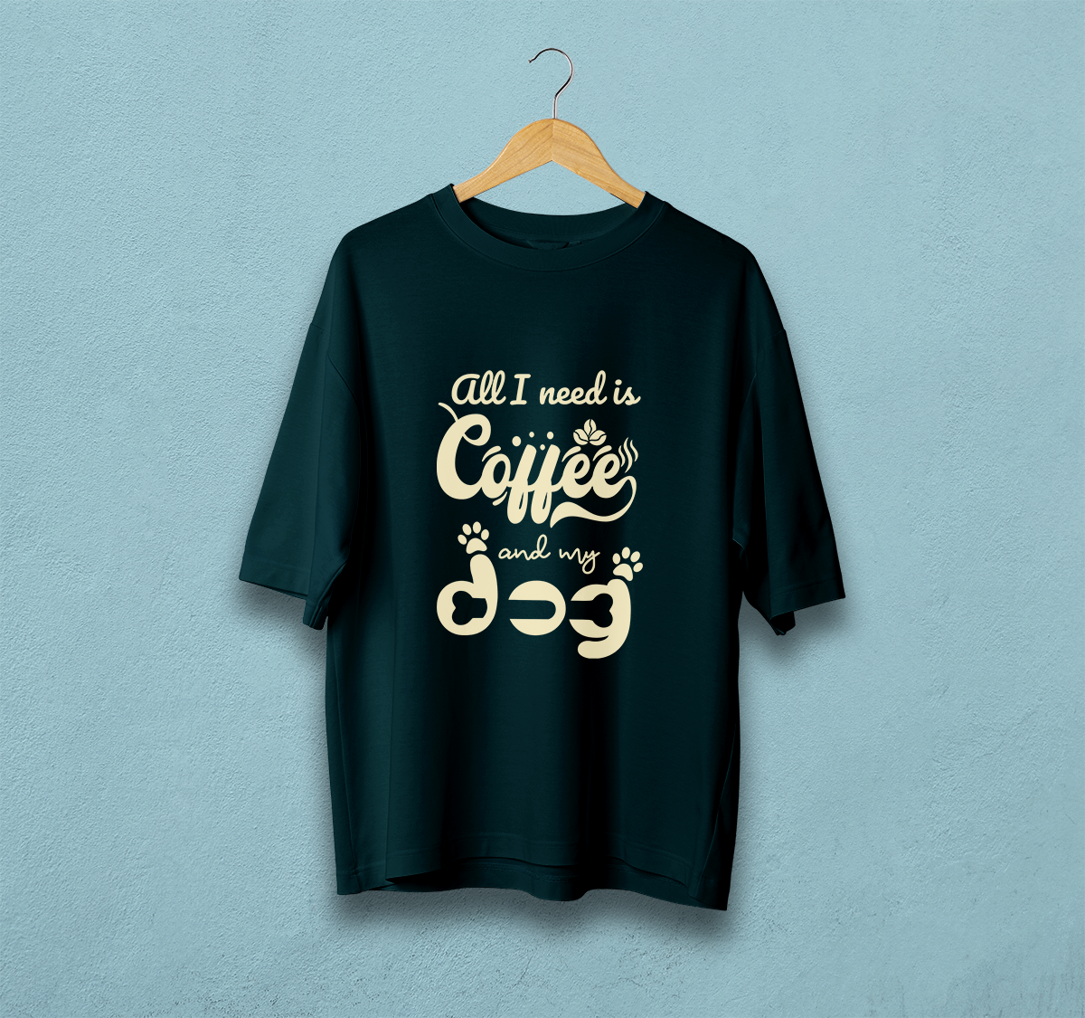 Coffee And My Dogs Oversized T-Shirt