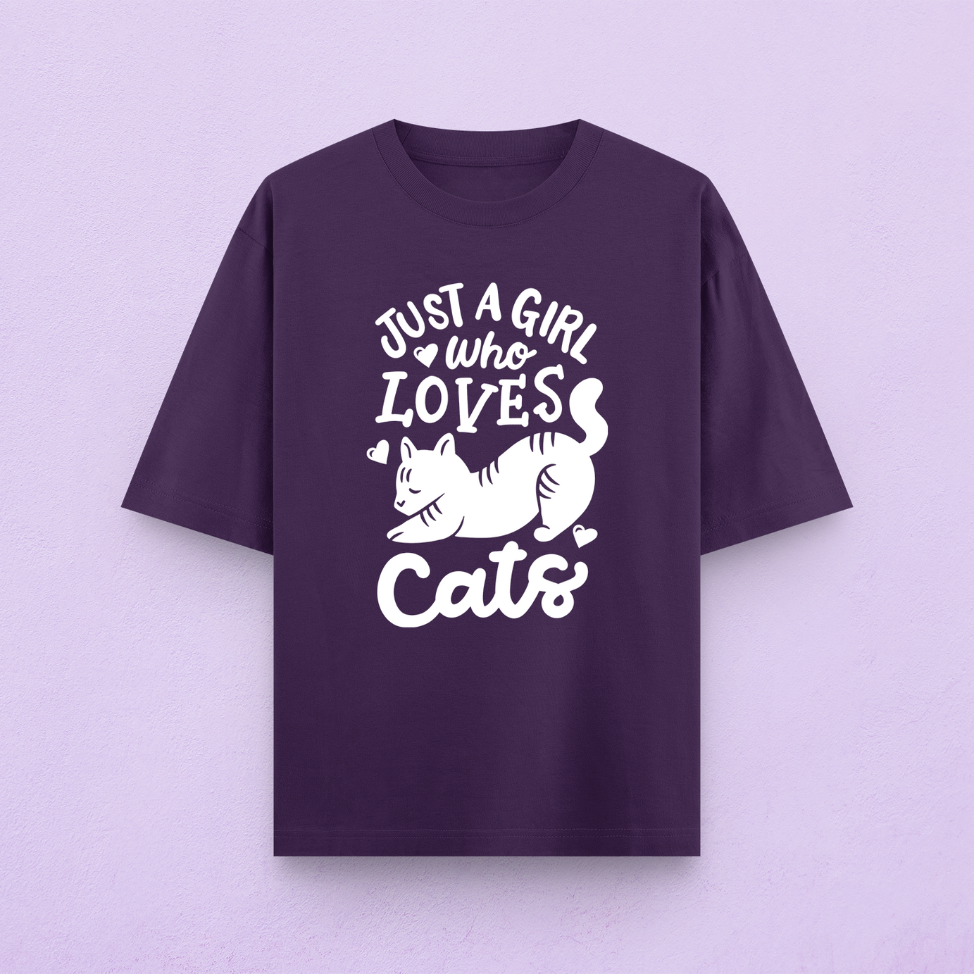 Just A Girl Who Love Cats Oversized T-Shirt