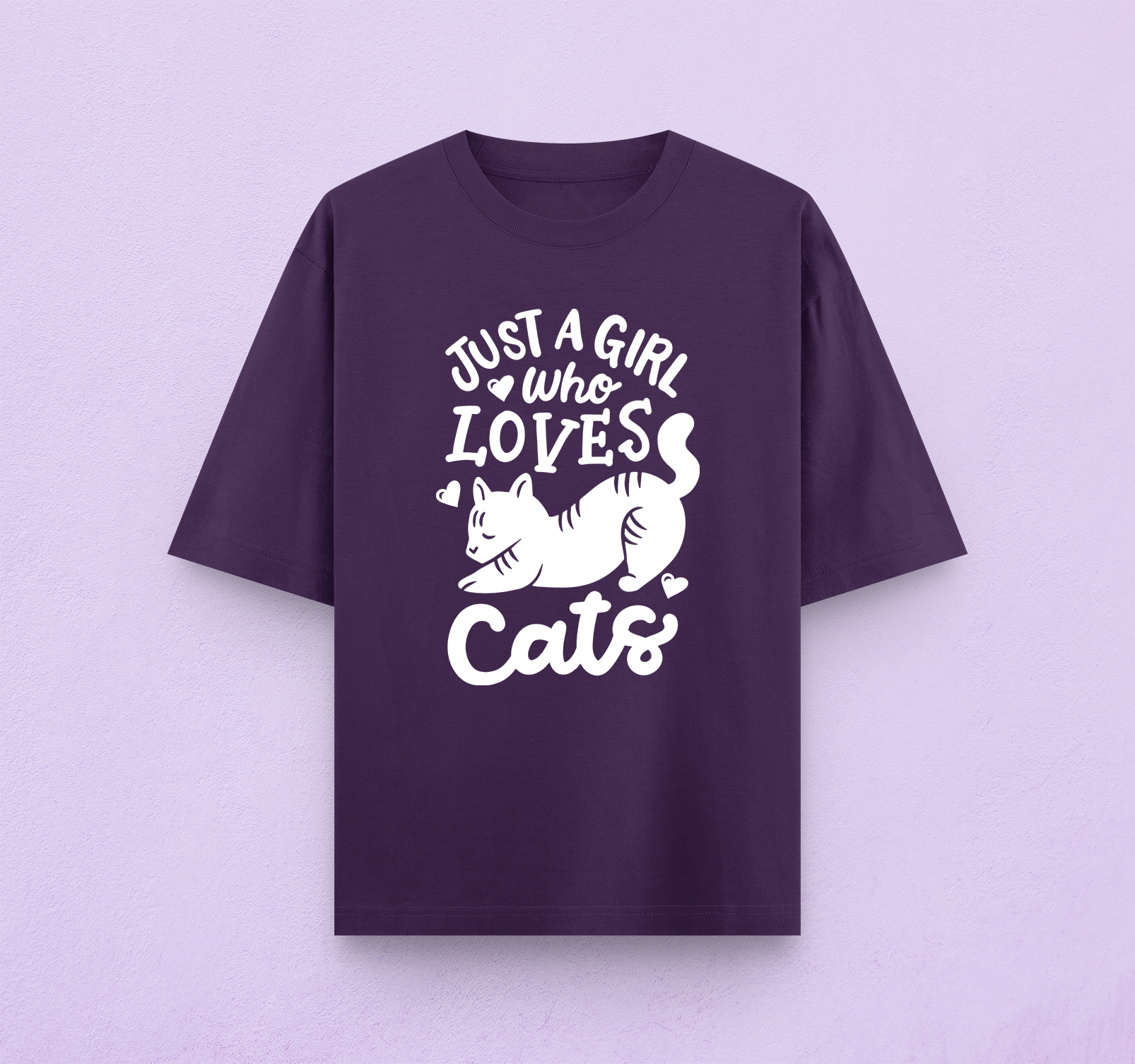 Just A Girl Who Love Cats Oversized T-Shirt