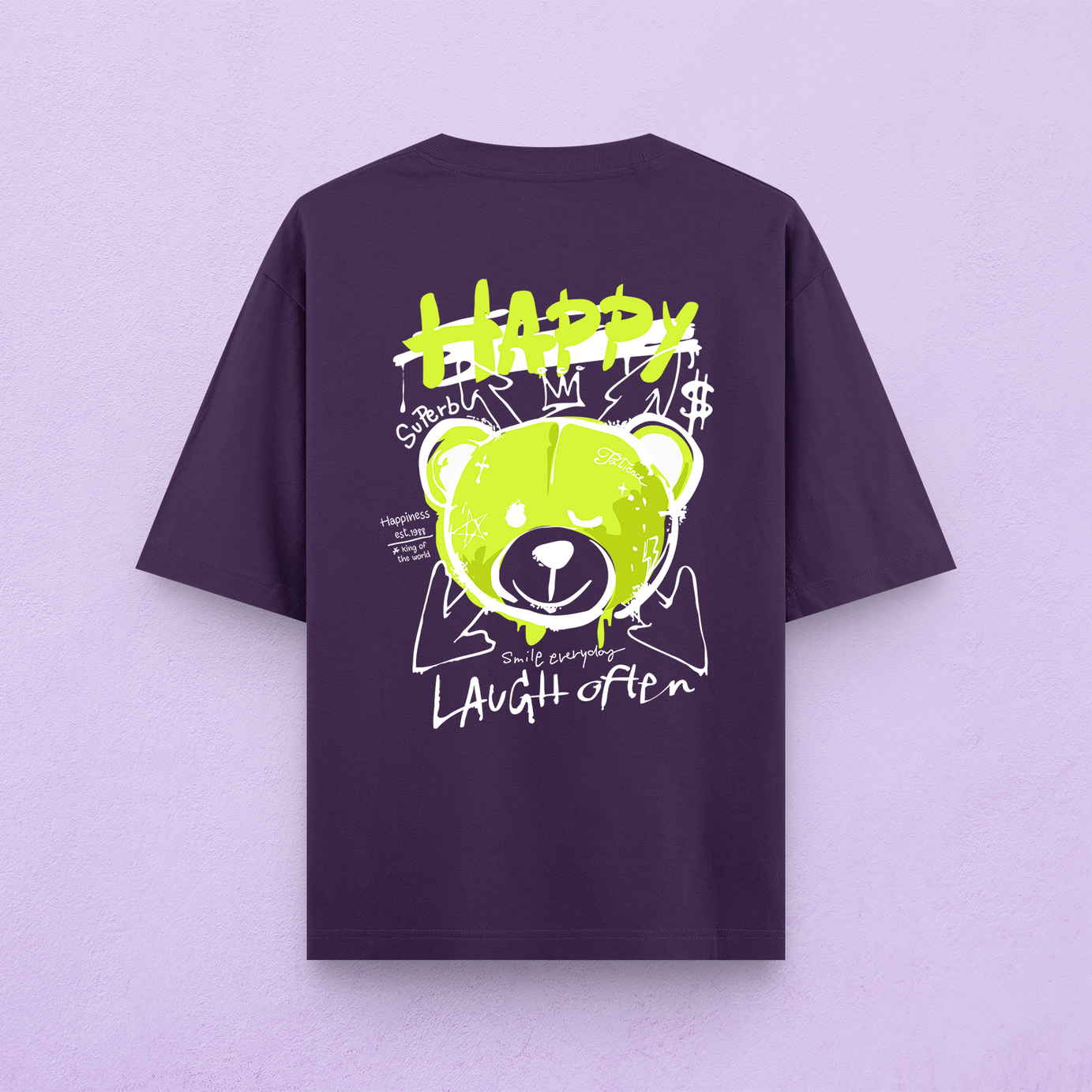 Happy Laugh Often Oversized T-Shirt