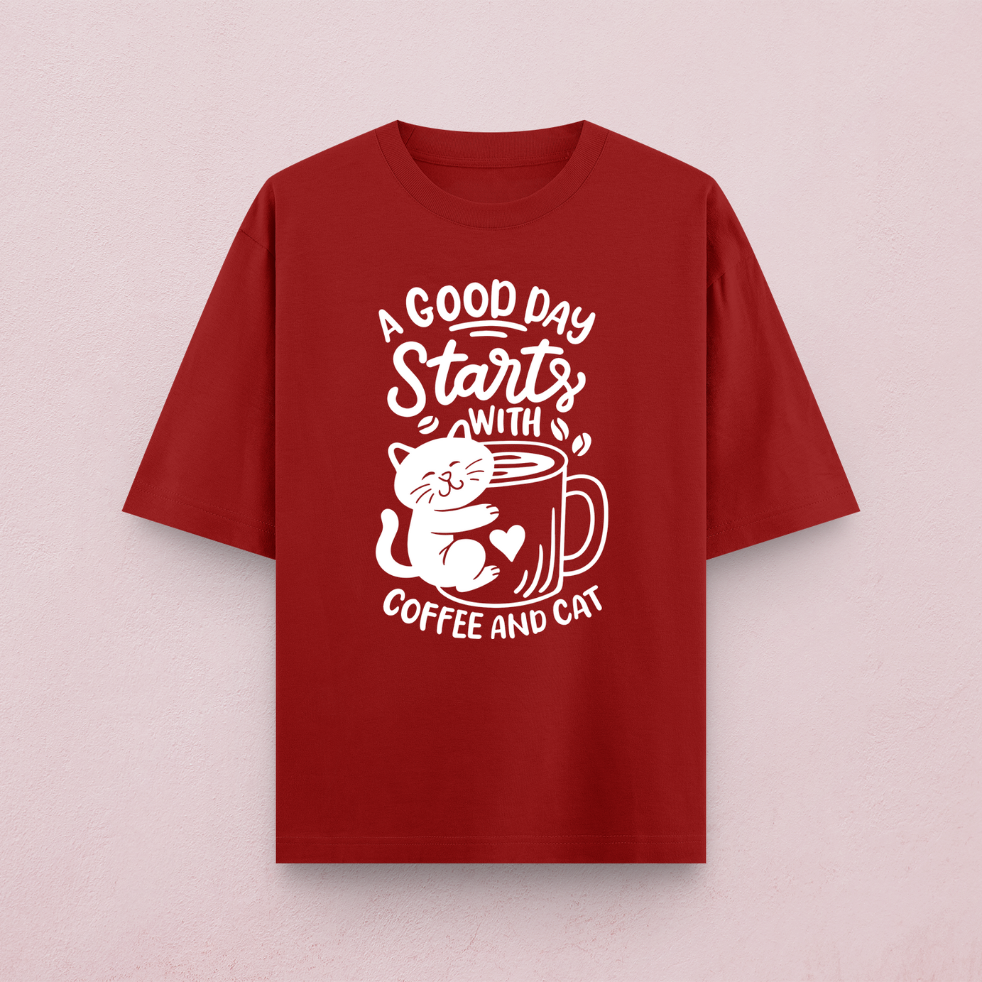 Coffee And Cats Oversized T-Shirt
