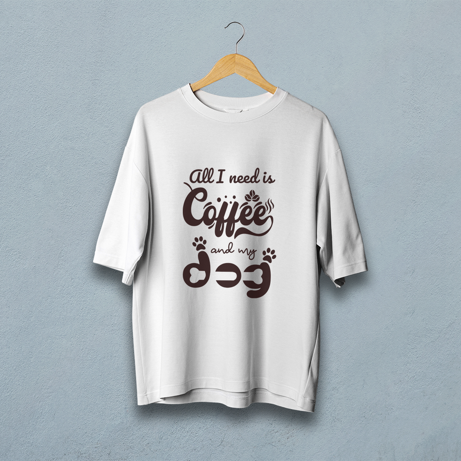 Coffee And My Dogs Oversized T-Shirt