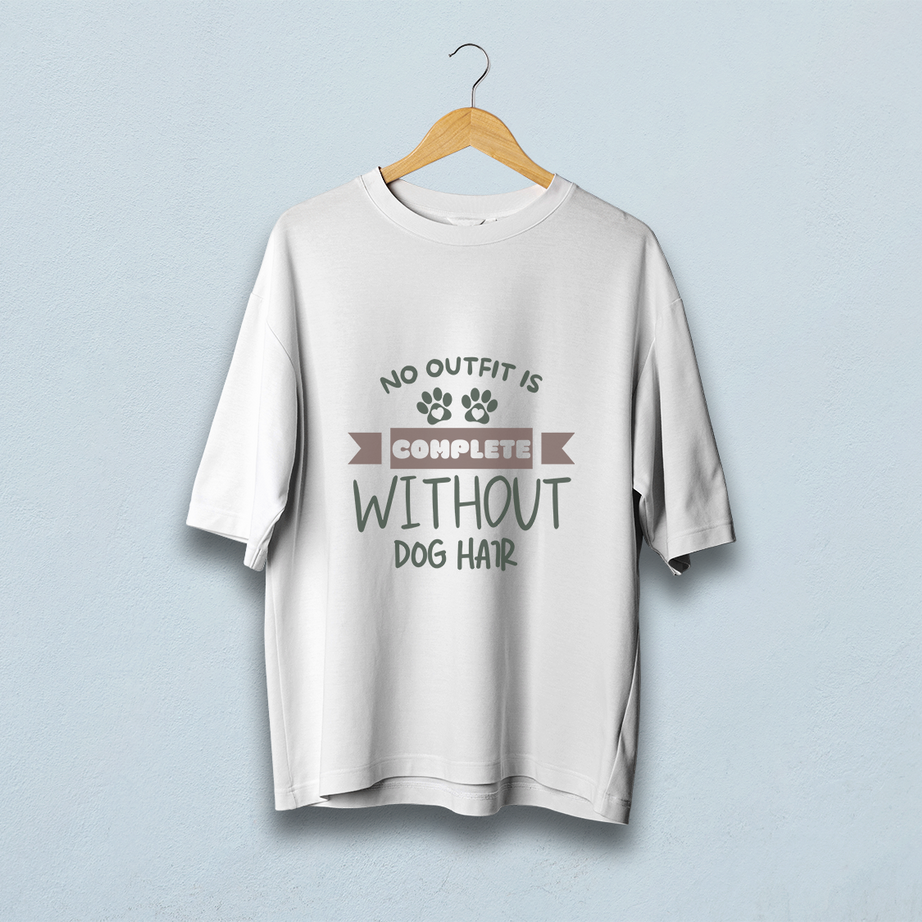 No Oufit Is Complete Without Dog Hair Oversized T-Shirt
